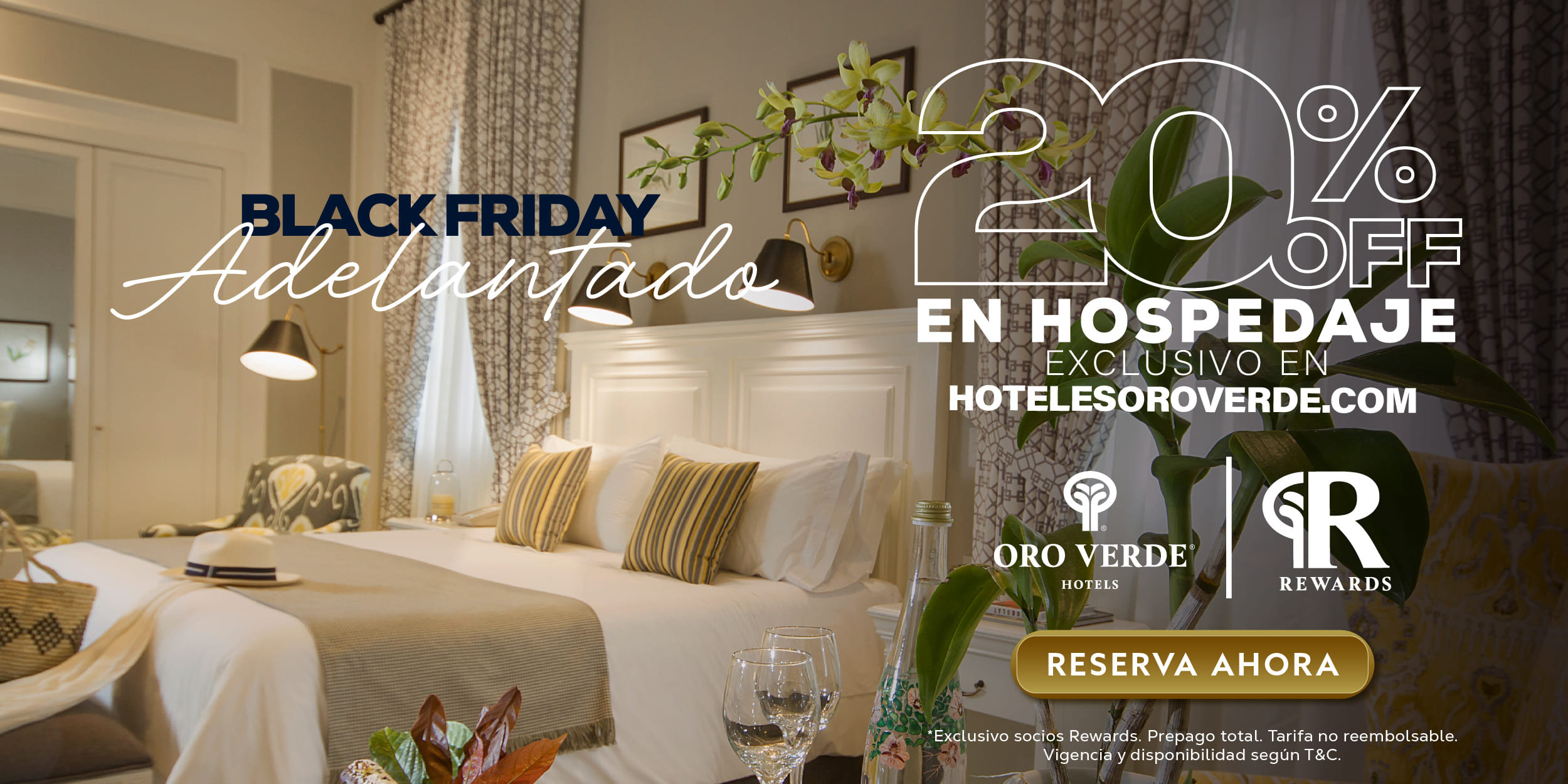 Black Friday Adelantado, escapada en Hoteles Oro Verde Ecuador con piscina y 20% de descuento en reservas web para socios Rewards.